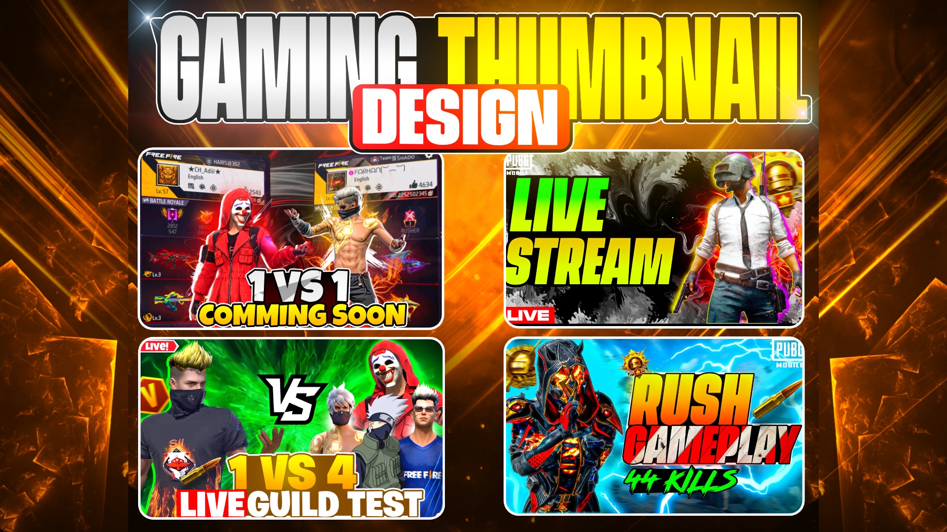 Gaming Thumbnails Design🥰